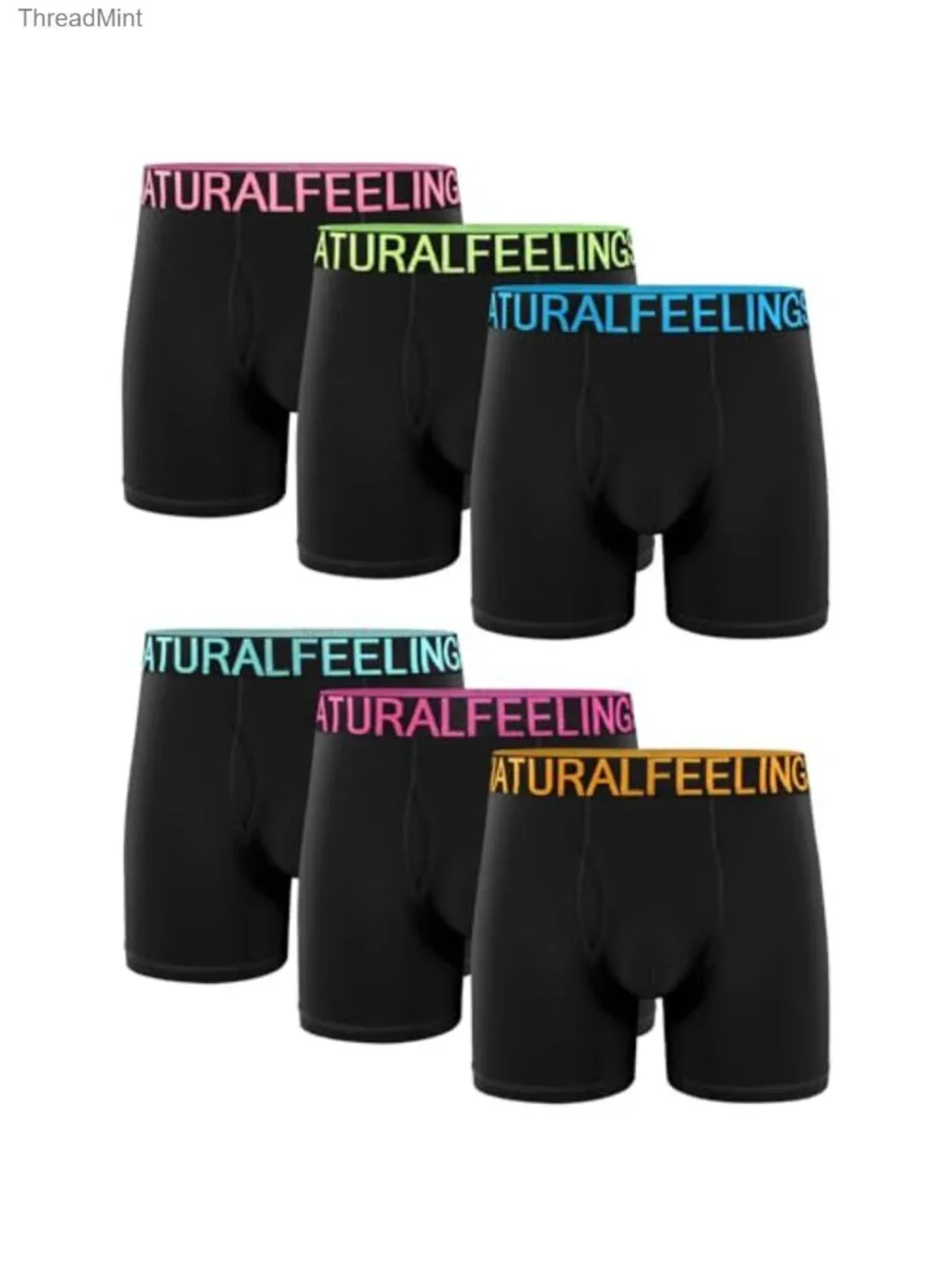 Men's Soft Cotton Boxer Briefs Open Fly Underwear 6 Pack